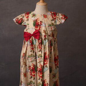 Handmade Santa Christmas Dress, Vintage Style
